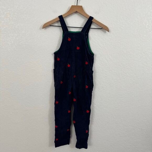 Mini Boden Relaxed Corduroy Overalls Apple Embroidery College Navy Blue 5-6Y - Picture 7 of 11